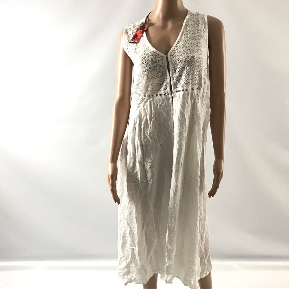 Akasa Women's Maxi Kaftan Dress Midi Size 6 Ivory